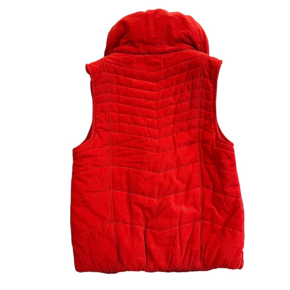 Daughters of the Liberation XS Red‎ Corduroy Quilted Shawl Collar Puffer Vest - Picture 3 of 10